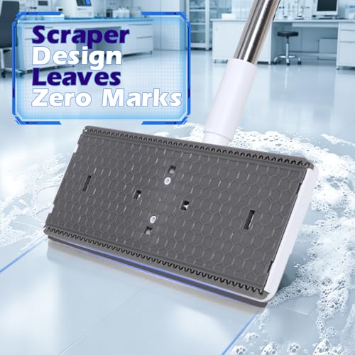 Masthome Clamp Mop Compatible with Swiffer Wet Jet Mops, 50" Stainless Steel Handle Mini Mop for Hardwood, Tile, Laminate, Marble, Wall, Window, Multi-Surface Floor Cleaning - color: White-large-mini Lazy Mop