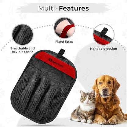 Pet Hair Remover for Laundry, Pet Hair Remover Glove (2 Pack) – Reusable Electrostatic Pet Hair Removal Mitt for Couch, Carpet, Car Seat & Laundry – Cat & Dog Fur Cleaning Tool for Furniture - color: Black 2PCs