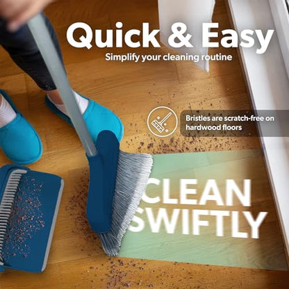 BLACK+DECKER Butler Broom & Dustpan Set - Stand-Up Design - Lightweight, Space-Saving Combo for Kitchen, Living Room, Bathroom, Lobby Floors - Home Cleaning Essential, Ocean Blue - size: Ocean Blue Butler Broom & Dustpan