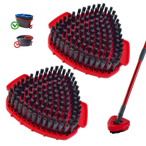Scrubber Mop Head for Ocedar, Upgrade Scrub Brush for Ocedar, Spin Mop Scrub Brush Head for O Cedar RinseClean 2-Tank, More Bristles Scrub Brush Attachment for Bathroom, Deck, Kitchen Floor Cleaning - size: Scrubber Mop Head-2Tank
