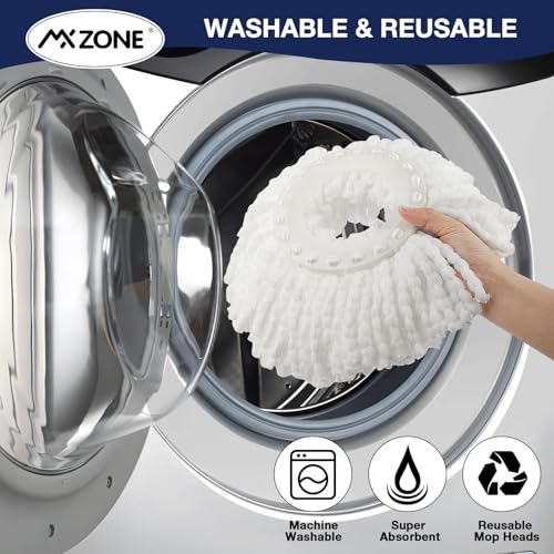 Spin Mop Replacement Head 5 Pack Magic Mop Refill for Hurricane 360° Systems, Microfiber Spin Mop Head, Round Shape Standard Universal Size - size: 5 Count (Pack of 1)