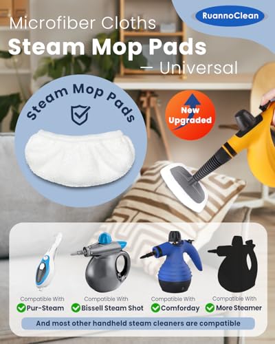 12 Pack Universal Microfiber Cloths for Handheld Steam Cleaner, Steam Cleaner Accessories, Reusable Steam Mop Pads Compatible with Bissell Steam Shot, PurSteam and Most Handheld Steamer - color: White, 12 Pack