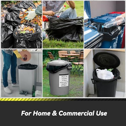 100 Count 55-60 Gallon Trash Bags, Sturdy & Tear-Resistant Commercial Can Liners 55 Gallon, Large Garbage Bags, Large Black Trash Bags for Commercial, Lawn and Leaf Bags - style: 55-60 Gallon - 100 Count