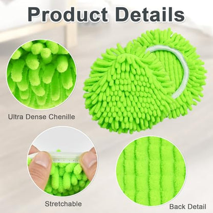 Mop Heads Replacements, 6 Pack Spin Mop Refill Replace Head for O Cedar RinseClean 2 Tank System, Microfiber & Chenille, Machine Washable and Safe for Cleaning All Hard-surfaced Floors - size: 6 Pack- Chenille Mop Pads