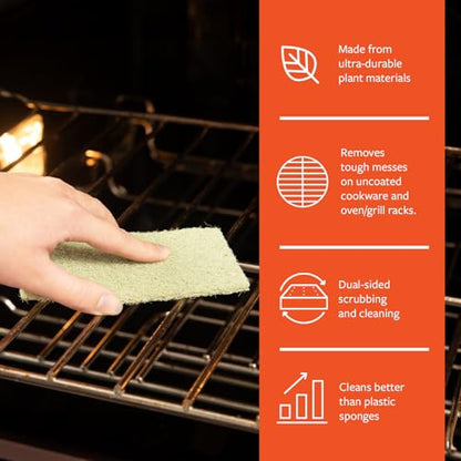 Full Circle Agave Leaf Scour Pads – Pack of 3 – Maximum Strength, Non-Scratch Dish Scrubber Made with Plant-Based & Recycled Materials, Safe for Nonstick - size: Agave Scour 3pk