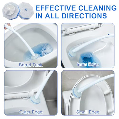 60pcs Disposable Toilet Brush Head Refills Compatible With Clorox System,Upgrade Fiber Cleaner Heads for Closestool .(not included brush rod)