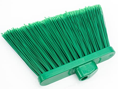 SPARTA 41082EC09 Plastic Color Coded Broom, Flagged Bristles, Long Broom With Angled Head For Large Debris, 56 Inches, Green, (Pack of 12) - color: Green