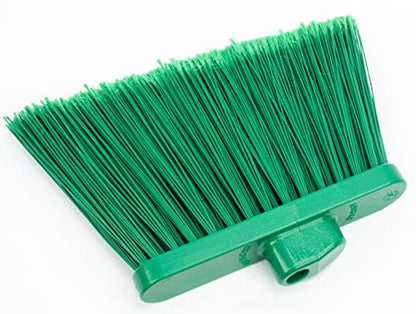 SPARTA 41082EC09 Plastic Color Coded Broom, Flagged Bristles, Long Broom With Angled Head For Large Debris, 56 Inches, Green, (Pack of 12) - color: Green