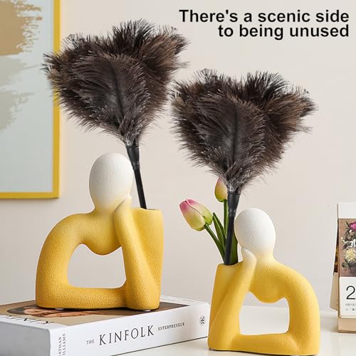 Ostrich Feather Duster-14.9 Inch Mini Natural Feathers Dusters with Plastic Handle Reusable Handheld for Cleaning Supplies Home Car Office(2pcs) - color: Natural-14.9in-styleb-2pcs