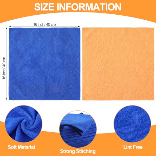 Nuenen 60 Pcs Microfiber Cleaning Cloths for Cars 16 x 16 Inch Ultra Absorbent Car Towels Drying Reusable Cleaning Supplies House Kitchen Window Microfiber Towel (Yellow,Blue) - color: Yellow,blue
