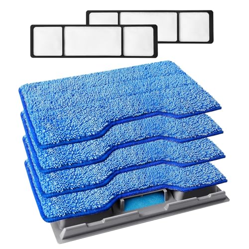 KEEPOW Reusable Mop Pads Refills Compatible with Shark VACMOP VM252 VM200 VM401 VM180 VM252GN VC205 VM250 Cordless Hard Floor Vacuum Mop, VMP30 Compatible with VACMOP Replacement Pads, 4+2+1 Pack - color: 4+2+1 Pack(blue)