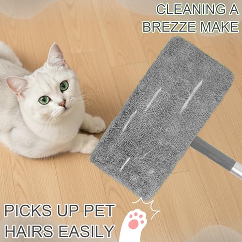 8 Pack Reusable Microfiber Mop Pads - Dry Sweeping Cloths & Wet Mopping Cloths - Washable Wet Pads Refill for Mopping Floors (Mop is not Included), Gray - color: Gray 8-pack