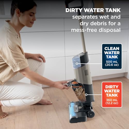 Shark HydroVac MessMaster Wet Dry Vacuum Cleaner, Cordless, 3-in-1 Vacuum Mop All in One & Self-Cleaning System, Lightweight, Powerful Suction, for Hard Floors & Area Rugs, Stone, WD261,Rose Gold - style: Cordless w/ Essential