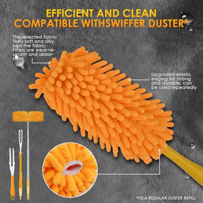 Redones Dusters for Swiffer - Reusable Duster Refill Compatible with Swiffer Hand Duster, 360 Heavy Duty Dusters Refills 4 Pack(Handle is Not Included) - size: 4PCS