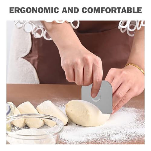 Pan Scraper, 5 Pcs Pot Scraper Plastic, Pot Scraper Non Scratch for Cast Iron, Pot and Pan Cleaning, Sturdy Scraper Kitchen Tool, Grey - color: Gray, size: 5 Pcs