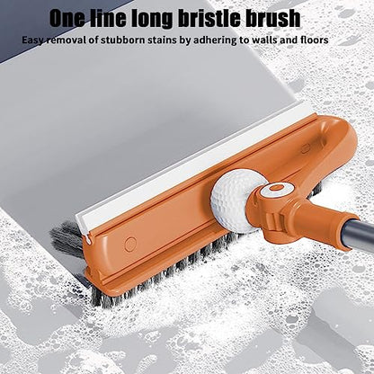 2 in 1 Cleaning Brush with V-Shape Stiff Bristle Long Handle Scalable Floor Scrubbers for Tub Tile Cleaning Supplies Scrub Brush for Bathroom Toilet Kitchen Apartment Essentials forfor Women Men