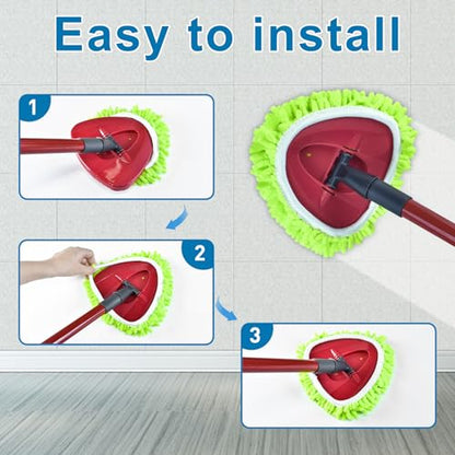 Mop Replace Head for O Cedar, Spin Mop Heads Replacements for Ocedar Easywring 1 Tank Spin Mop, Chenille Duster for Ocedar Mop Include 3 Pack Microfiber Chenille Mop Pad for Ocedar Spin Mop - size: Mop Heads for Ocedar 1 Tank Spin Mop