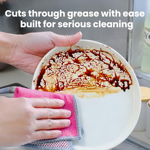 Multifunctional Non-Scratch Wire Dishcloth, 10PCS Double Layer Multipurpose Wire Dishwashing Rags for Wet and Dry, Dish Cloths for Washing Dishes, Stovetops, Kitchen Countertops with Ease - size: 10-PCS Multi-Function
