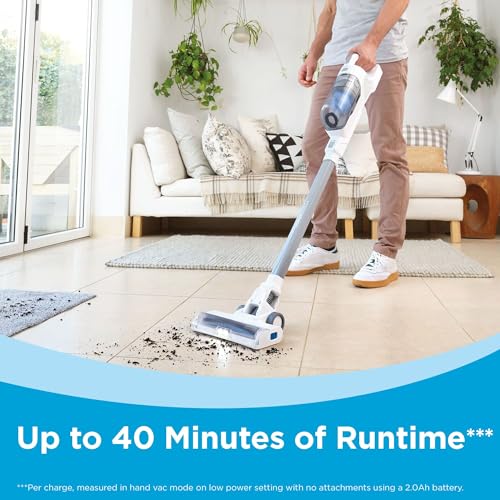 BLACK+DECKER POWERSERIES 16V MAX Stick Vacuum Cordless Rechargeable with LED Lights,Portable Vacuum Cordless, Lightweight, Anti-Tangle, Self-Standing, Multi-Surface, White (BHFEA420J) - style: 16V Vacuum