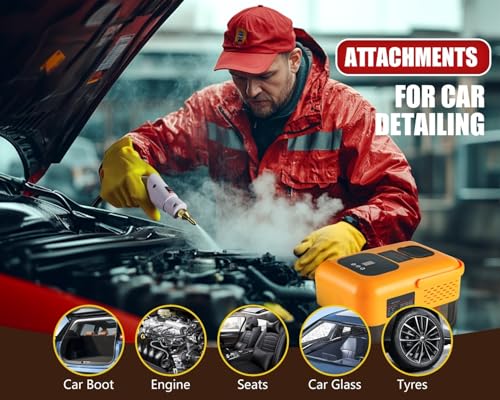 Foandbevi Steam Cleaner for Home, Handheld 2500W High Pressure Steamer for Cleaning, 9-Level Multipurpose Steam Cleaner for Car Detailing Floor Upholstery Kitchen Bathroom Grout Tile, 14 Accessories