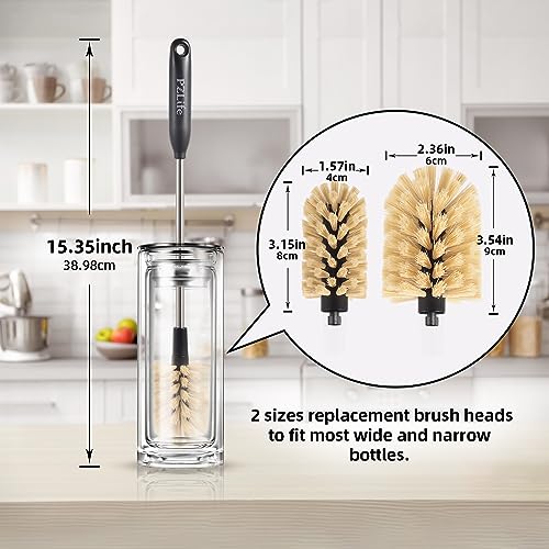 2-in-1 Water Bottle Brush, Water Bottle Cleaner & Straw Brush Cleaning Scrubbing Brush 15 in Long Bottle Brush Detachable Head Multi-Function Cleaning Brush Homework Cleaning Brushe - color: 3pcs/Brown