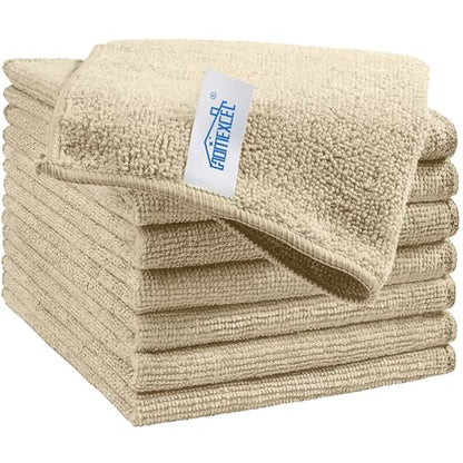 HOMEXCEL Brown Microfiber Cleaning Cloth, 8 Pack Cleaning Towels for Kitchen, Lint Free, Scratch-Free, Highly Absorbent, and Reusable Cleaning Rags for House, Window and Glass, Cars, 11.5 X11.5 inch - color: Brown