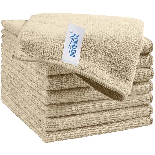 HOMEXCEL Brown Microfiber Cleaning Cloth, 8 Pack Cleaning Towels for Kitchen, Lint Free, Scratch-Free, Highly Absorbent, and Reusable Cleaning Rags for House, Window and Glass, Cars, 11.5 X11.5 inch - color: Brown