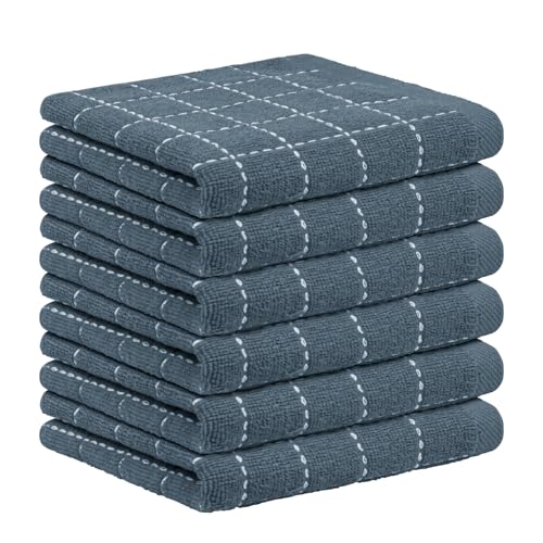 Nialnant 6 Pack Dish Cloths for Washing Dishes, 100% Cotton Reusable Cleaning Rag,Ultra Soft Absorbent, Quick Drying Dish Towels for Kitchen,12x12 Inches Grey - color: Grey, size: 12 x 12 in - 6PCS