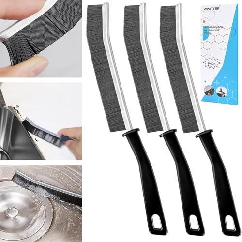 WWOYEP 3PCS Hard Bristle Crevice Cleaning Brush, Gap Cleaning Brush, Specially Used for Dead Corners in Bathrooms, Kitchens, Ceramic Tiles, and Window Grooves