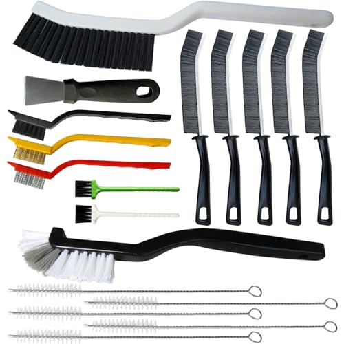 CRAFNEW 18Pcs Gap Crevice Cleaning Brush Set, All-Round Detail Scrub Brushes for Deep Cleaning Tile Grout, Window Tracks, Car Air Vents, Kitchen Sinks & Bathroom Narrow Grooves
