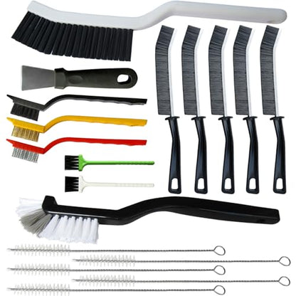 CRAFNEW 18Pcs Gap Crevice Cleaning Brush Set, All-Round Detail Scrub Brushes for Deep Cleaning Tile Grout, Window Tracks, Car Air Vents, Kitchen Sinks & Bathroom Narrow Grooves