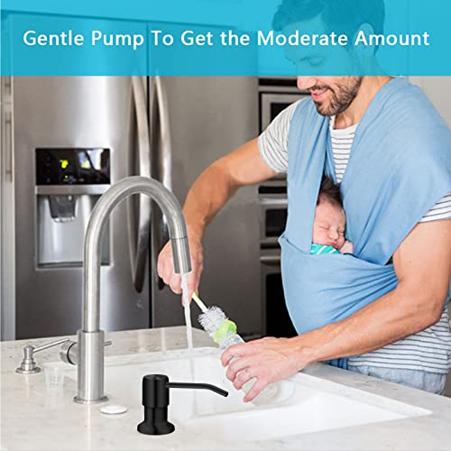 Sink Soap Dispenser, Kichen Sink SoapDispenser, 47" Extension Tube kit, Under Sink Soap Dispenser Pump, No Need More Refills （Black-2 Pack） - color: Black-2 Pack
