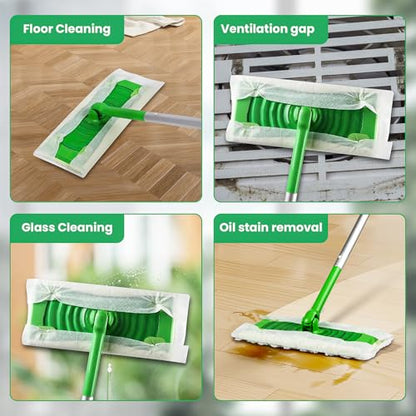 Pure Realm 60 Count for Swiffer Dry Cloths Compatible with Swiffer Sweeper& Mop Deluxe 2-in-1 Floor Mopping and Limited Edition Pink Wicked, Cleaning Dust and Hair, for Swiffer Dry Sweeping Cloths - color: White 60 Mop Pads