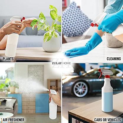 Zulay Home 32 oz Spray Bottle - Heavy Duty Cleaning Spray Bottles For Cleaning Solutions - Leakproof Cleaning Spray Bottle Set with Adjustable Nozzle & Spring Loaded Trigger (2 Pack) - size: 2 Pack - 32oz
