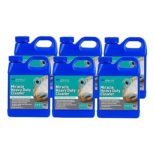Miracle Sealants Miracle Heavy Duty Tile & Stone Cleaner, Grout Haze Remover, Non-Acidic, Quart, 6 Pack - size: 32 Fl Oz (Pack of 6), style: Jug