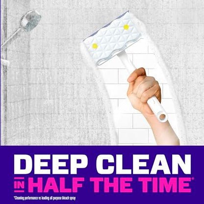 Mr. Clean Magic Eraser Shower & Tub Scrubber, Bathroom Cleaner, All in One Bathroom Cleaner, Lemon Starter Kit, 2 Scrubber, 5 Foaming Magic Erasers, 1 Whole Home Extra Durable Magic Eraser - size: 2 Devices + 6 Refills
