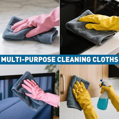 TEAWOO Microfiber Cleaning Cloths Bulk Pack-150 Pack, Microfiber Towels Bulk, Towels for Cars, Cleaning Rags Gray (12x12 inches) - color: Grey, size: 150 Pack
