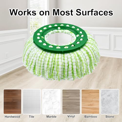 Tornado Spin Mop Head ONLY Compatible with 𝗡𝗲𝘄 𝗟𝗶𝗯𝗺𝗮𝗻 𝐓𝐨𝐫𝐧𝐚𝐝𝐨 𝗦𝗽𝗶𝗻 𝗠𝗼𝗽 𝗦𝘆𝘀𝘁𝗲𝗺, Washable & Reusable Libman Mop Head Replacement Refill for Tornado Mop (NOT for Old Version) - size: 2 Pack