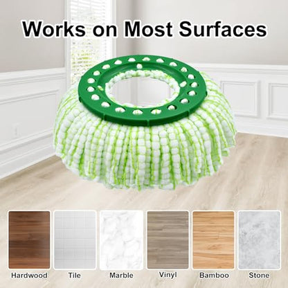 Tornado Spin Mop Head ONLY Compatible with 𝗡𝗲𝘄 𝗟𝗶𝗯𝗺𝗮𝗻 𝐓𝐨𝐫𝐧𝐚𝐝𝐨 𝗦𝗽𝗶𝗻 𝗠𝗼𝗽 𝗦𝘆𝘀𝘁𝗲𝗺, Washable & Reusable Libman Mop Head Replacement Refill for Tornado Mop (NOT for Old Version) - size: 2 Pack