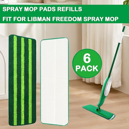Mop Refills for Libman Freedom Spray Mop, Reusable Microfiber Spray Mop Pads Replacement Head for Libman Spray Mop, Fit for Libman Replacement Pads for Floor Cleaning, Washable & Reusable(6 Pack) - size: 6 pack