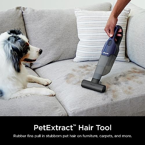 Shark CH701 Cyclone PET Handheld Vacuum with PetExtract Hair, 8" Crevice Tool, HyperVelocity Suction, Navy Blue/Grey (Renewed)