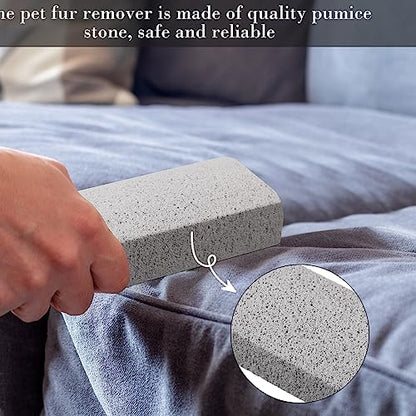 Loopeer 2 Pcs Pet Hair Remover Pumice Stone for Dog Cat Hair Removal Cleaning Pet Fur Stone 6 Inch Dog Fur Cleaning Tool for Car Interior Bedding Carpet Couch Furniture(3.74 x 2 x 1.6 in) - size: 3.74 x 2 x 1.6 In