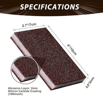 Carborundum Heavy Duty Scouring Sponges - Fiberglass-Free Nano Rust Eraser for Pots, Pans, Grill, Oven Racks & Sink Stains (0.4" 8ct(Pack of 1)) - size: 0.4" 8Ct(Pack of 1)