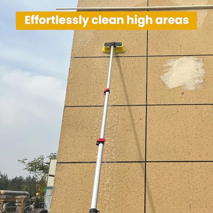 M MINGLE 20 FT Telescoping Pressure Washer Wand with Gutter Cleaner, Brush Head, 5 Nozzle Tips, and Hose Adapters for House Exterior, Window & Roof Cleaning - size: 20 Ft