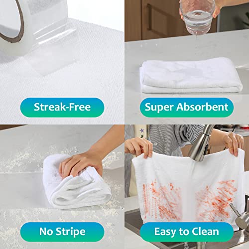 Newwiee 6 Pcs Extra Large Microfiber Cleaning Cloth 30" x 20" Washable Reusable Microfiber Towel Streak Free Lint Free Cloth for Cleaning Home Glass Office Window Bathrooms (White) - color: White