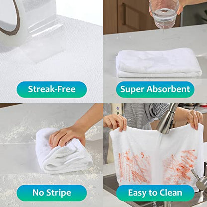 Newwiee 6 Pcs Extra Large Microfiber Cleaning Cloth 30" x 20" Washable Reusable Microfiber Towel Streak Free Lint Free Cloth for Cleaning Home Glass Office Window Bathrooms (White) - color: White