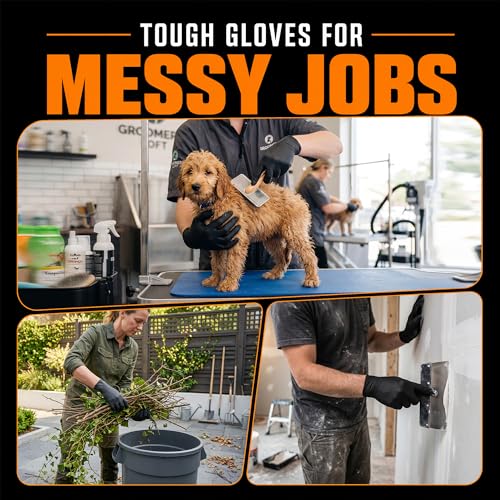 HEAVY DUTY 7 Mil Nitrile Black Gloves Disposable Latex Free Rubber Latex Cleaning Mechanic Food Prep Gloves 1000PCs - size: Medium