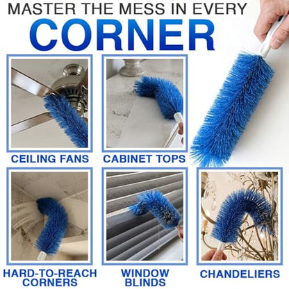 Kalveria Bendable Microfiber Head, Kalveria Fan Cleaner, Ceiling Fan Cleaner Duster with Flexible Head, Fan Duster for Ceiling Fans, Blinds, Cobwebs, Curtains & Household Cleaning (Gray, 3 PCS) - color: Gray