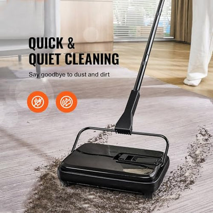 Carpet Sweeper, 7.87 inch Manual Floor Sweeper for Hardwood, Laminate, Rugs, Pet Hair - 300ml Dustbin - Non-Electric Home Office Cleaning