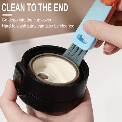 3 in 1 Cup Lid Cleaning Brush,2024 New 3 in 1 Multifunctional Cleaning Brush Portable Cup Lid Cleaner with Brush,Crevice Cleaning Brush Set for Baby Bottle Gap Tight Spaces Cup(C) - color: C
